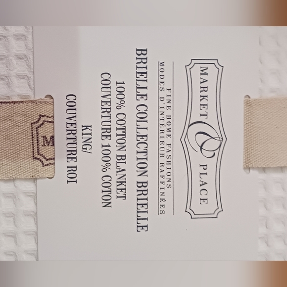 Market & Place 100% Cotton Waffle Weave Bed Blanket Soft, Breathable, KING - Picture 5 of 6